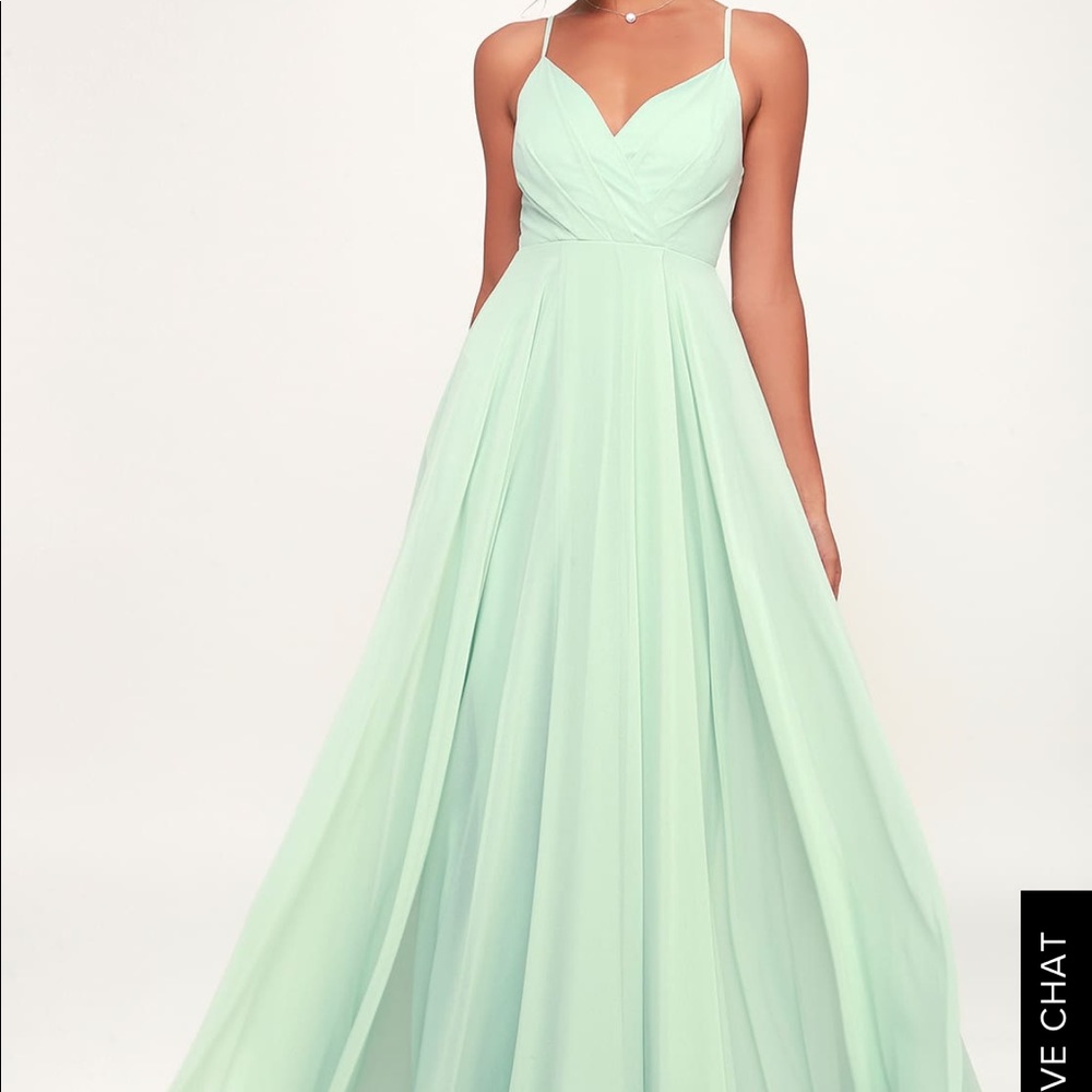 Lulus mint green bridesmaid dress